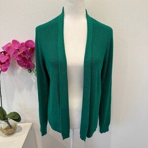 Cyrus Women’s Open Front Emerald Green Lightweight waffle Cardigan. Size Large